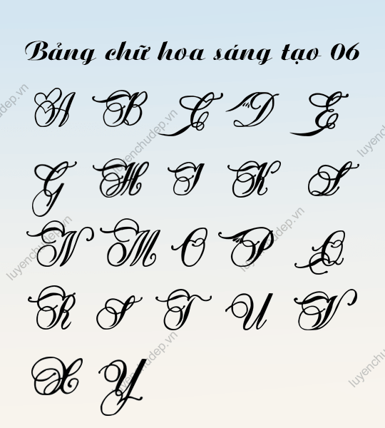 Mẫu Chữ Hoa Sáng Tạo Đơn Giản Mẫu chữ hoa cách điệu