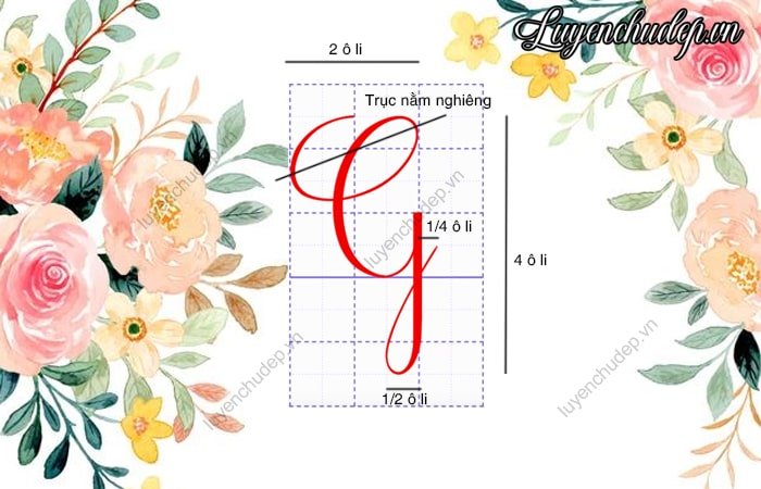 Cách viết chữ G hoa cỡ chữ 2,5 ô li
