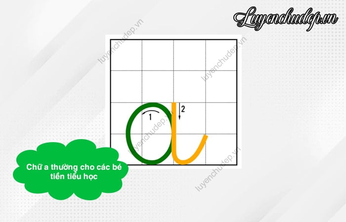 Cách viết chữ a thường cho bé tiền tiểu học