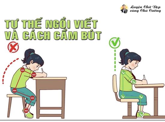 Ngồi đúng tư thế viết chữ bút bi đẹp hơn