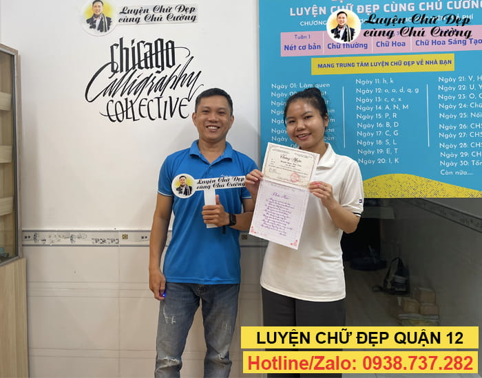Luyện chữ đẹp người lớn trực tiếp ở Quận 12