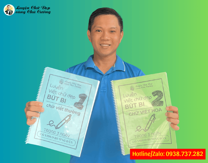 Combo học cụ luyện chữ đẹp bút bi cùng Chú Cường