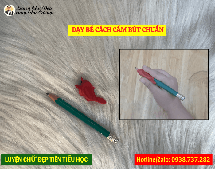 Hướng dẫn dùng cá định vị cho bé cầm bút đúng cách