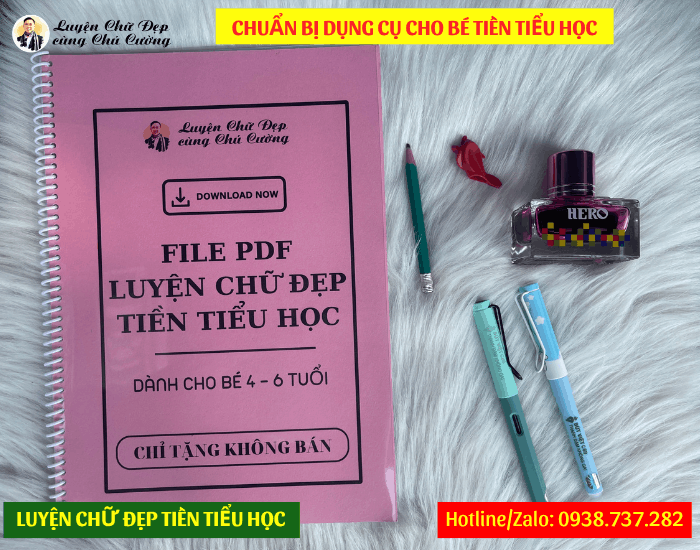 Combo dụng cụ luyện chữ đẹp tiền tiểu học