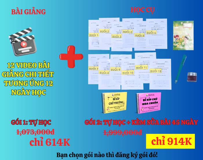 Gói học tự luyện chữ đẹp tại nhà cùng Chú Cường