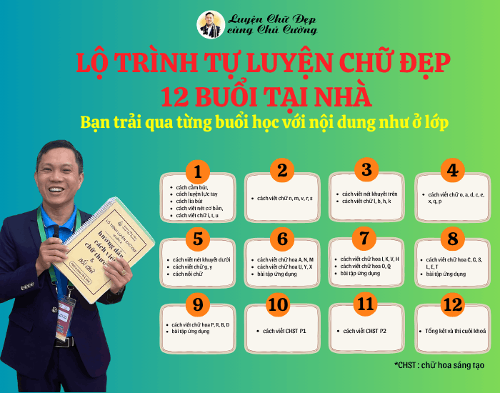 Quy trình tự luyện chữ đẹp 12 buổi