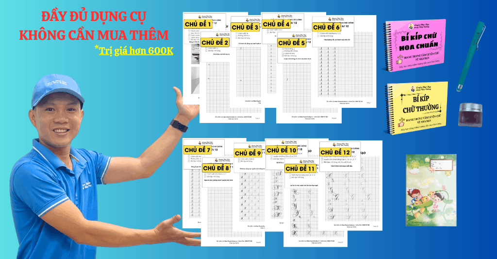 Bộ dụng cụ bồi dưỡng kỹ năng luyện chữ đẹp đầy đủ