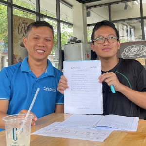 Bé Hải rèn chữ bút bi Gò Vấp